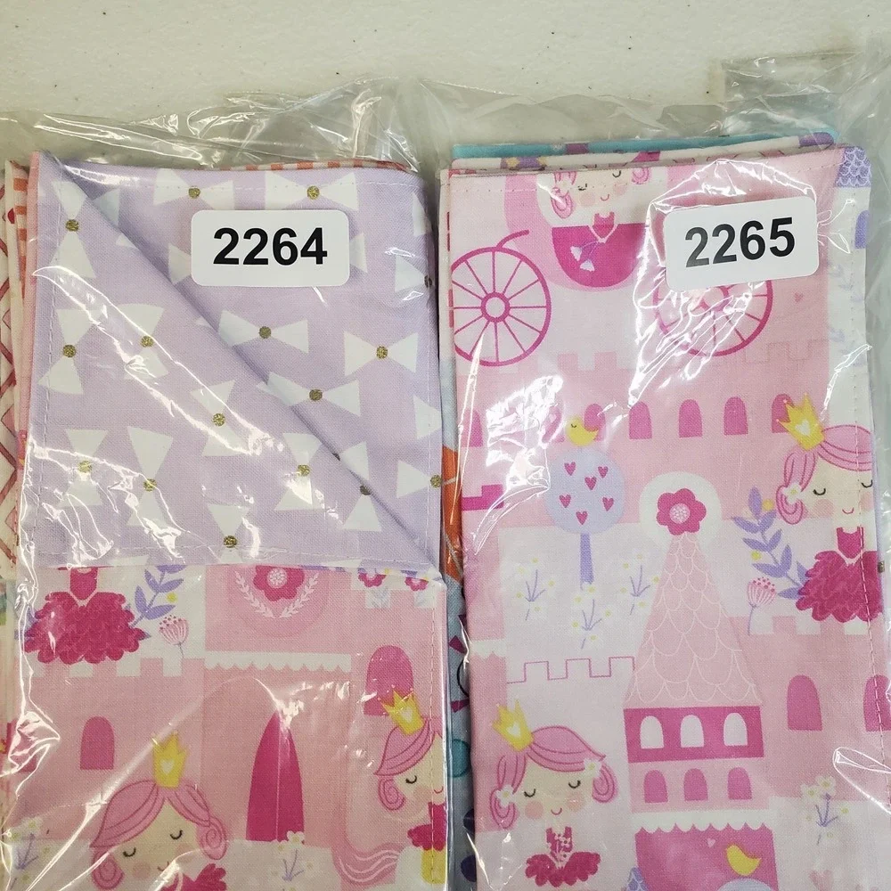 Girls Reusable 100% Cotton Fabric Lunchbox Napkins Reusable Eco Friendly 6 Piece
